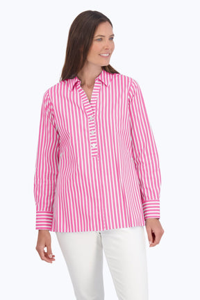 Pamela Stretch No Iron Stripe Shirt