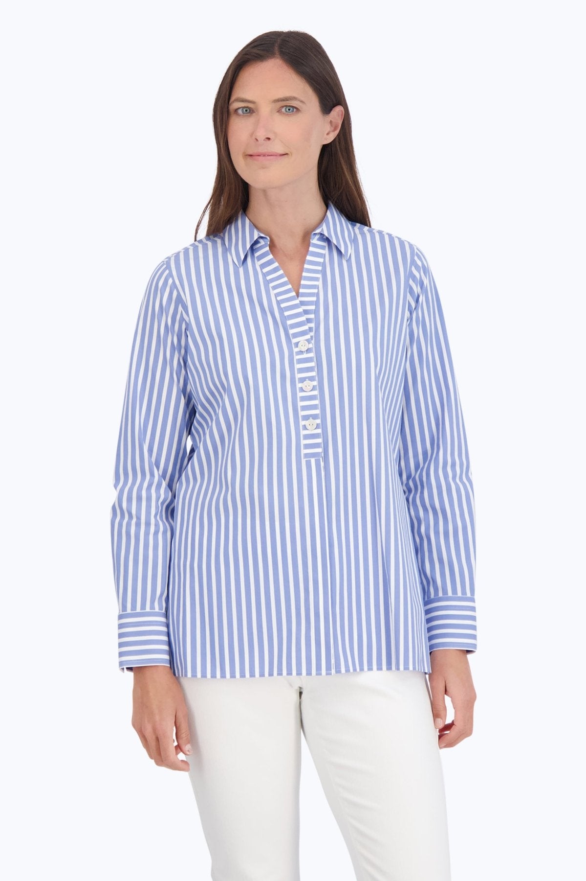 Pamela Stretch No Iron Stripe Shirt