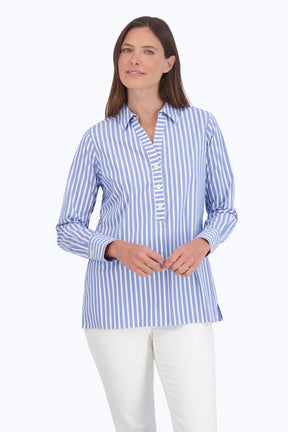 Pamela Stretch No Iron Stripe Shirt