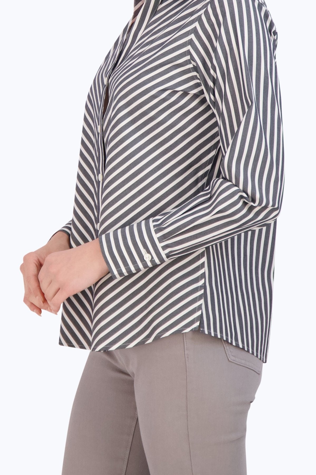 Mary Stretch No Iron Stripe Shirt