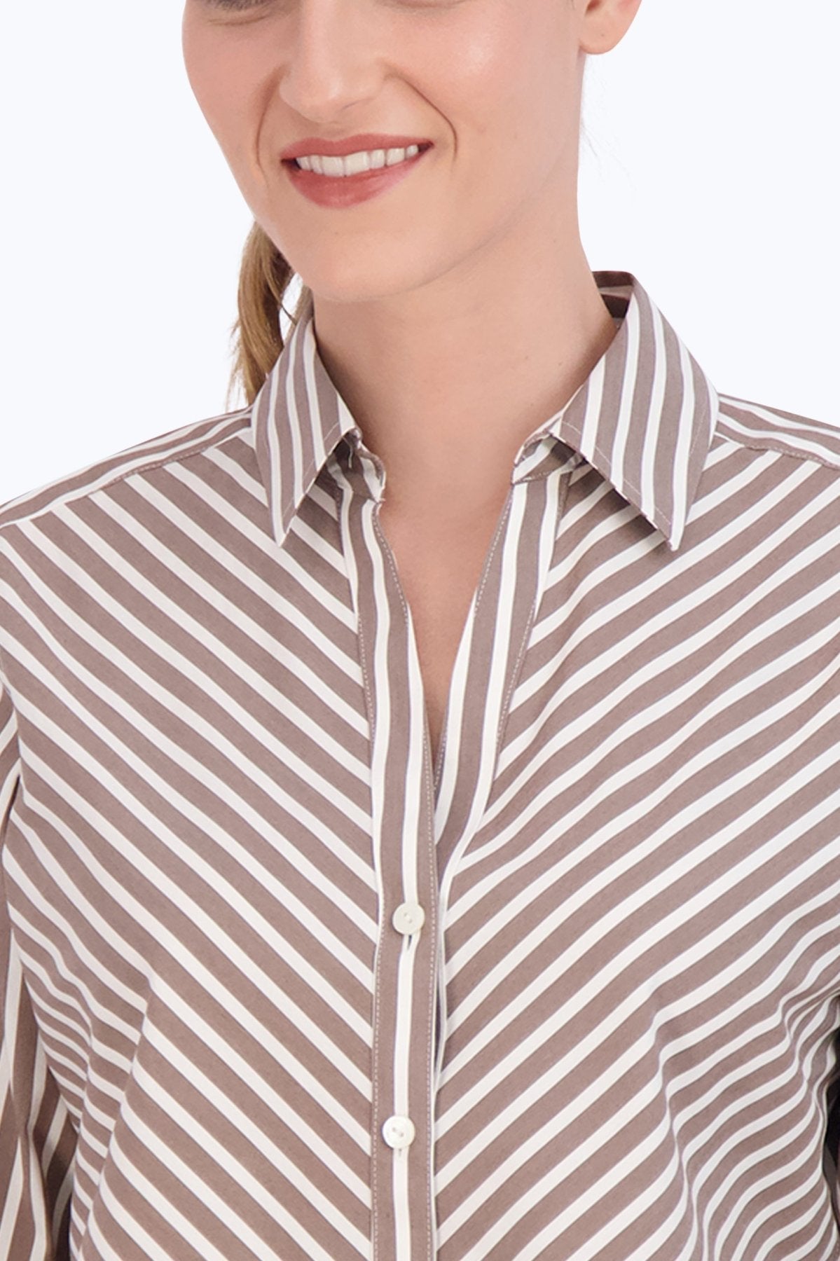 Mary Stretch No Iron Stripe Shirt