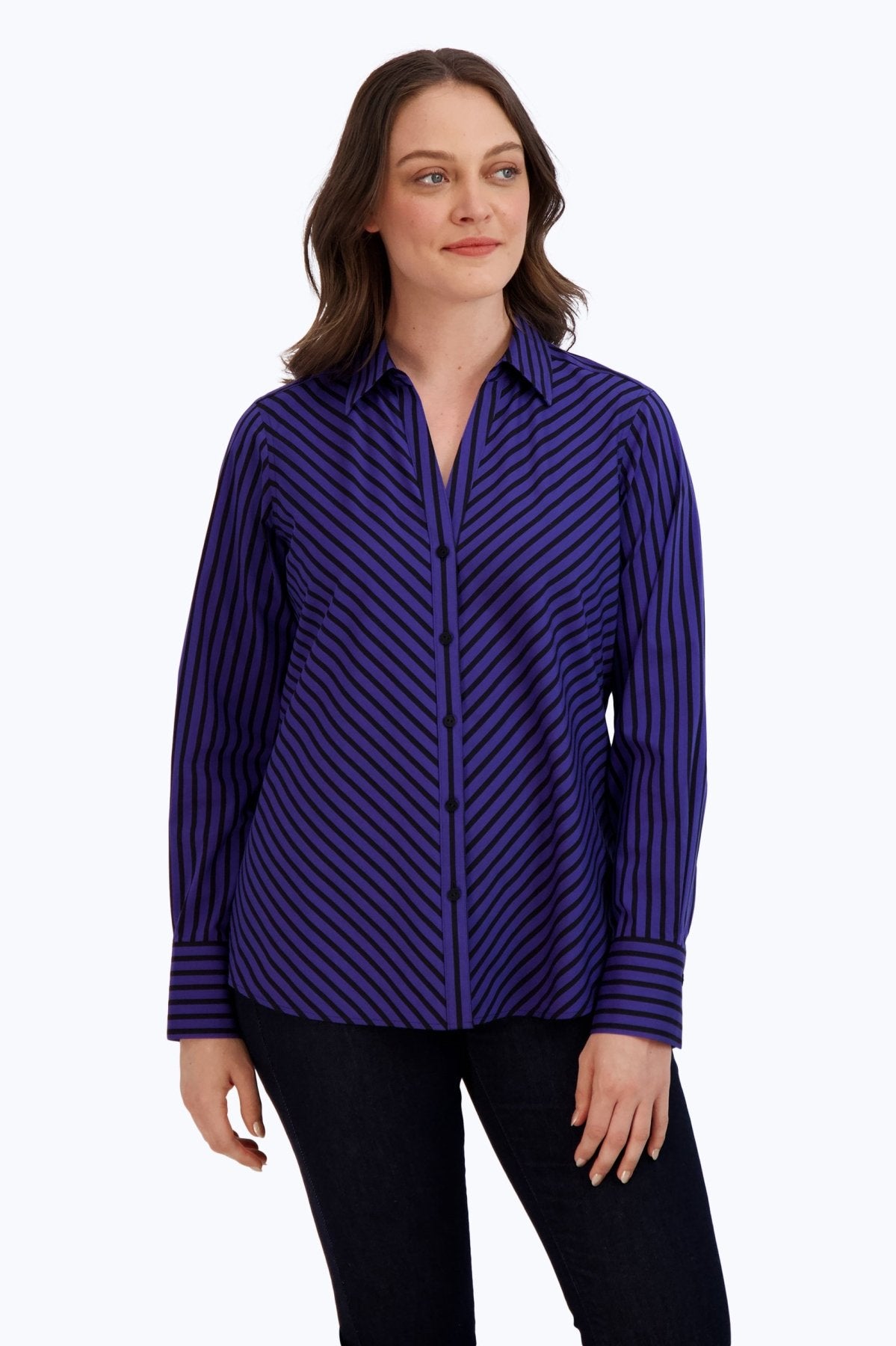 Mary Stretch No Iron Stripe Shirt