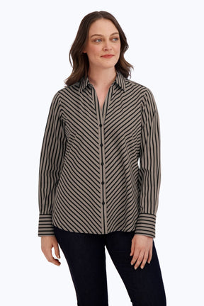 Mary Stretch No Iron Stripe Shirt