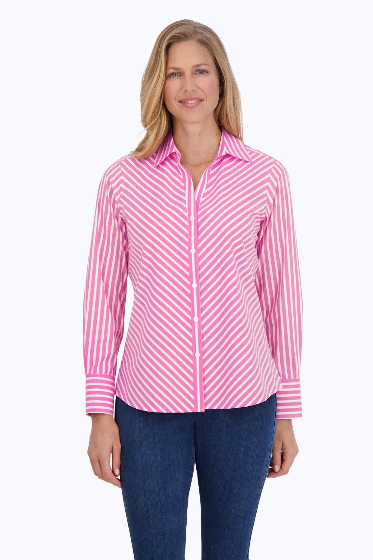 Mary Stretch No Iron Stripe Shirt