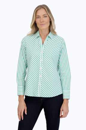 Mary Stretch No Iron Stripe Shirt