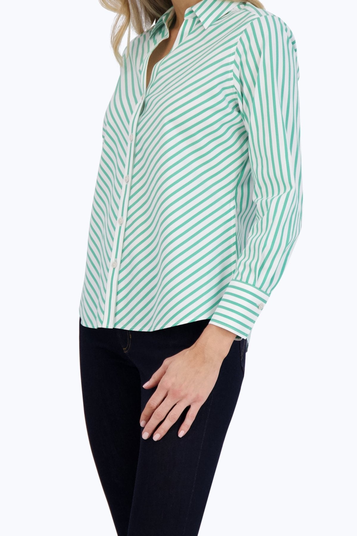 Mary Stretch No Iron Stripe Shirt