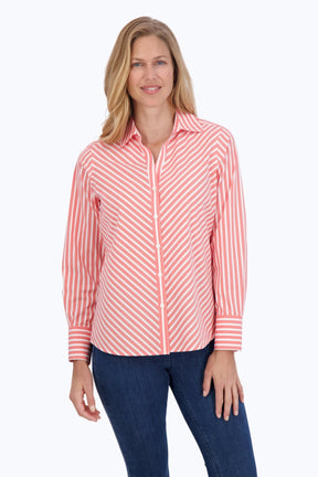 Mary Stretch No Iron Stripe Shirt