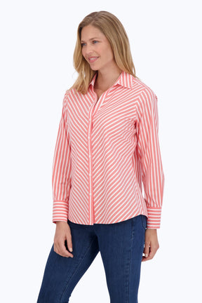 Mary Stretch No Iron Stripe Shirt