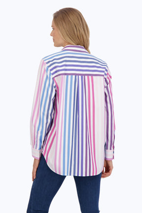 Boyfriend Pinpoint No Iron Ombre Stripe Tunic