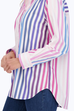 Boyfriend Pinpoint No Iron Ombre Stripe Tunic