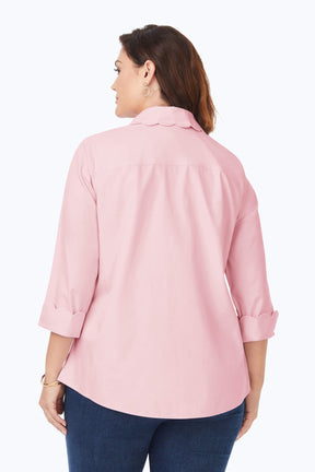 Gwen Plus Pinpoint Non-Iron Scallop Shirt