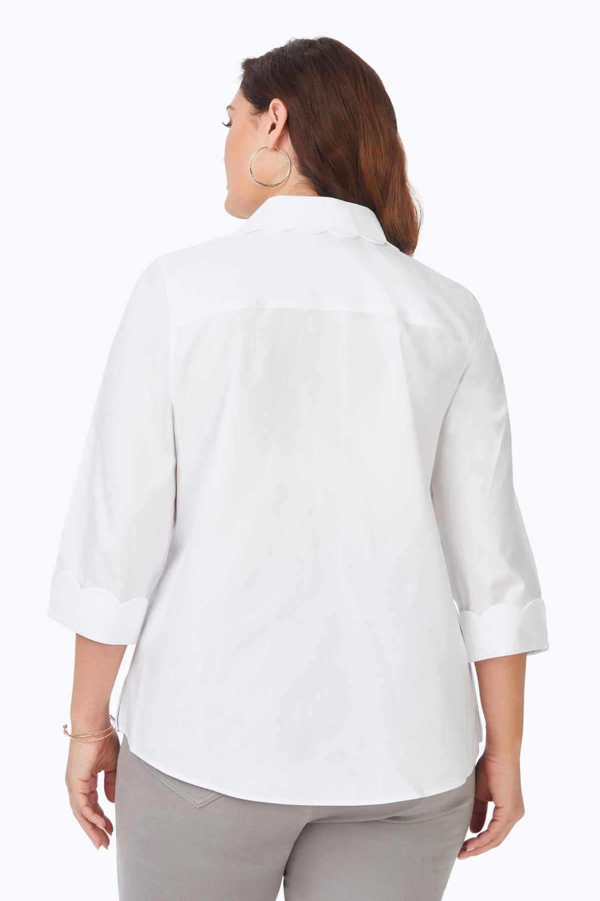 Gwen Plus Pinpoint Non-Iron Scallop Shirt