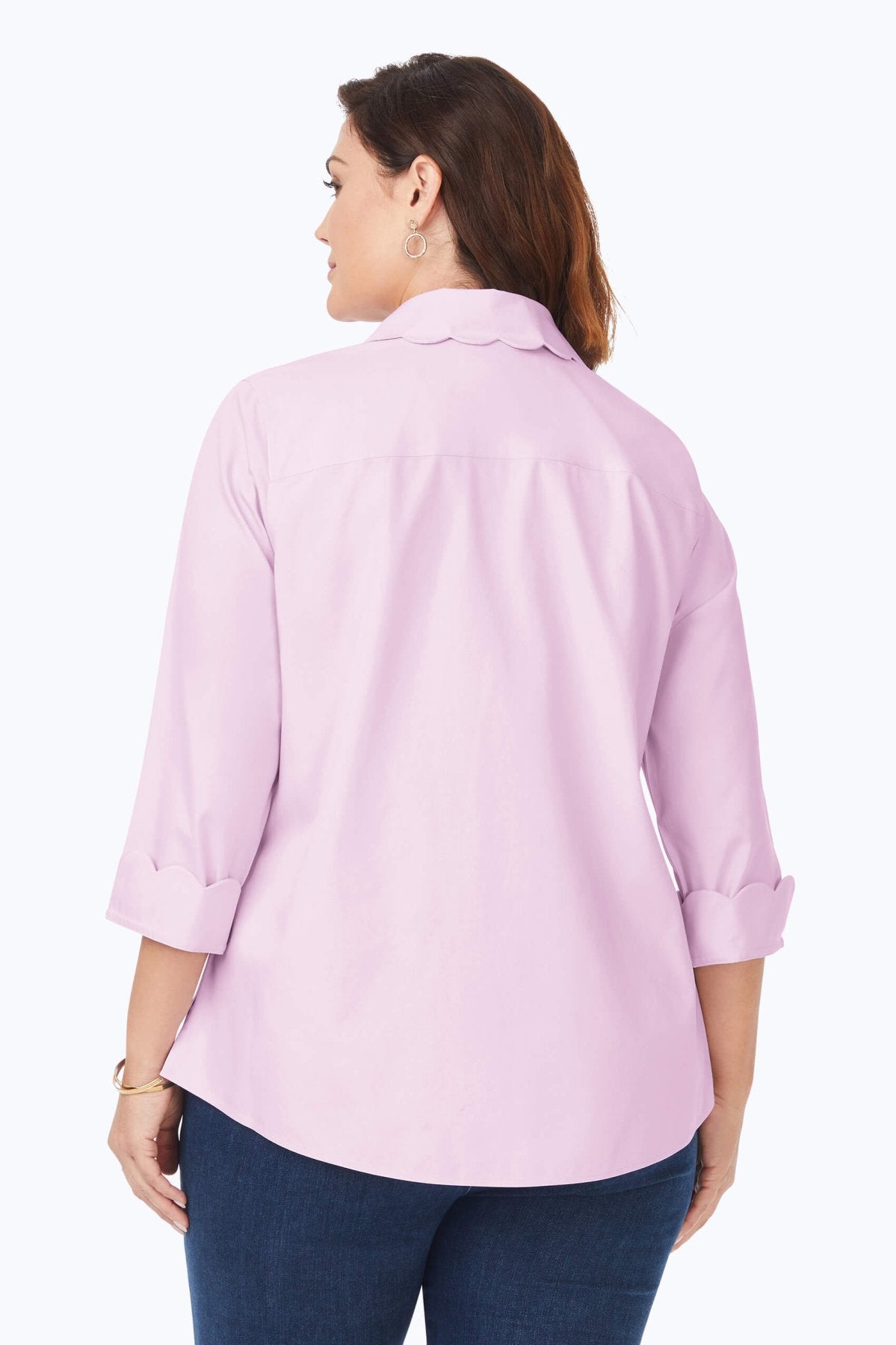 Gwen Plus Pinpoint Non-Iron Scallop Shirt