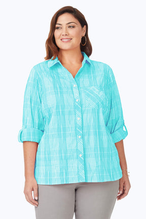 Cole Plus Beach Plaid Crinkle Shirt