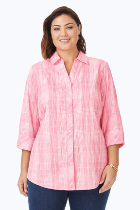 Faith Plus Beach Plaid Crinkle Tunic