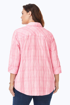 Faith Plus Beach Plaid Crinkle Tunic