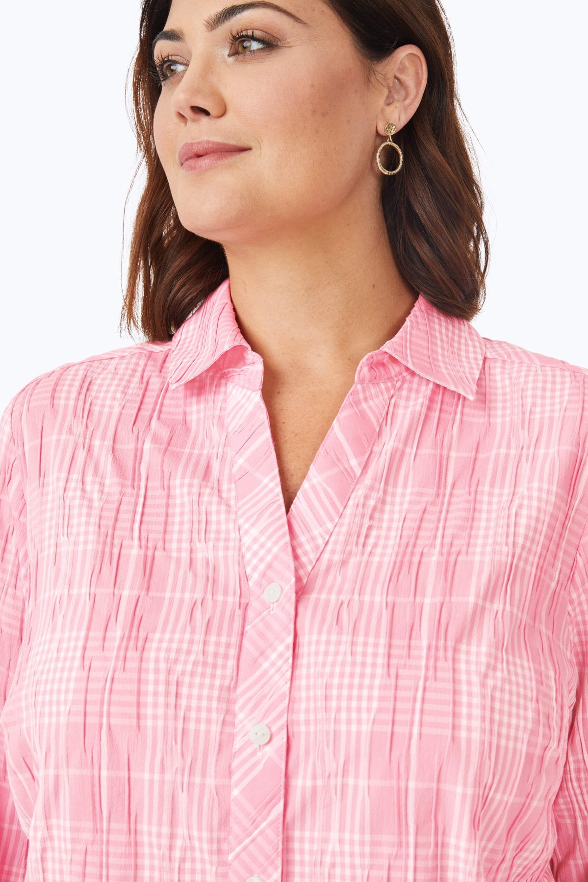 Faith Plus Beach Plaid Crinkle Tunic