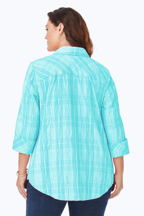 Faith Plus Beach Plaid Crinkle Tunic