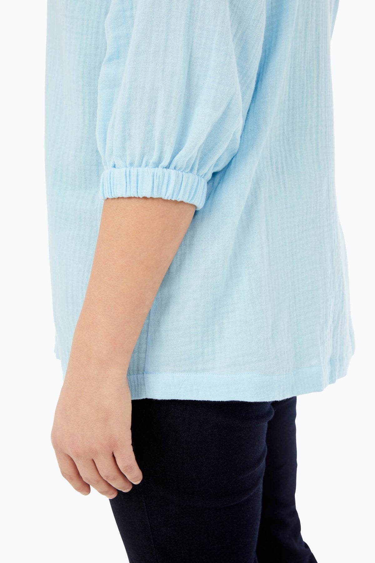 Evie Plus Cotton Gauze 3/4 Sleeve Shirt