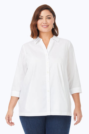 Kayla Plus No Iron Stretch 3/4 Sleeve Shirt