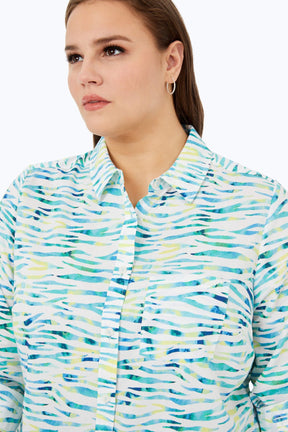 Cole Plus Non-Iron Neon Zebra Shirt