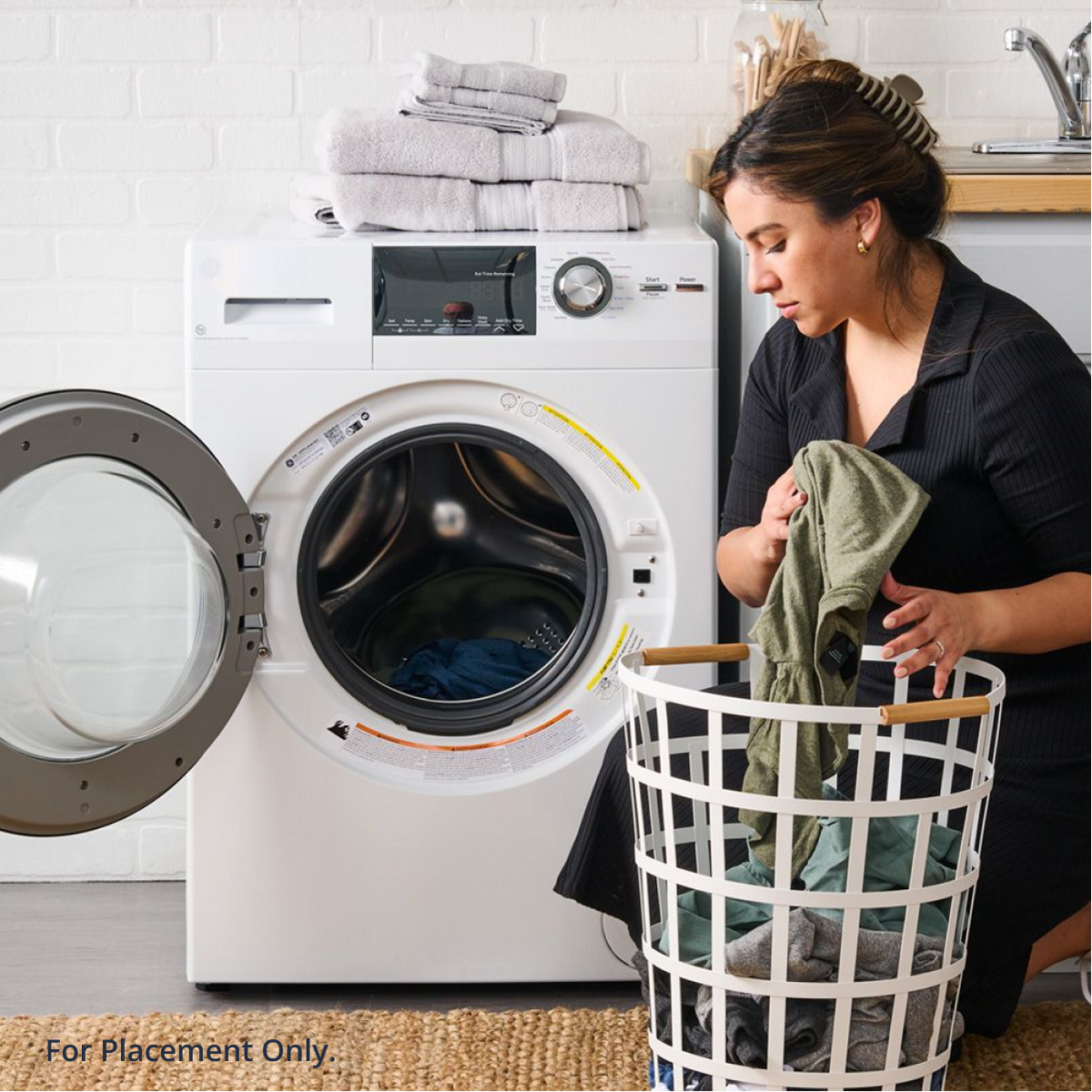 woman doing laundry