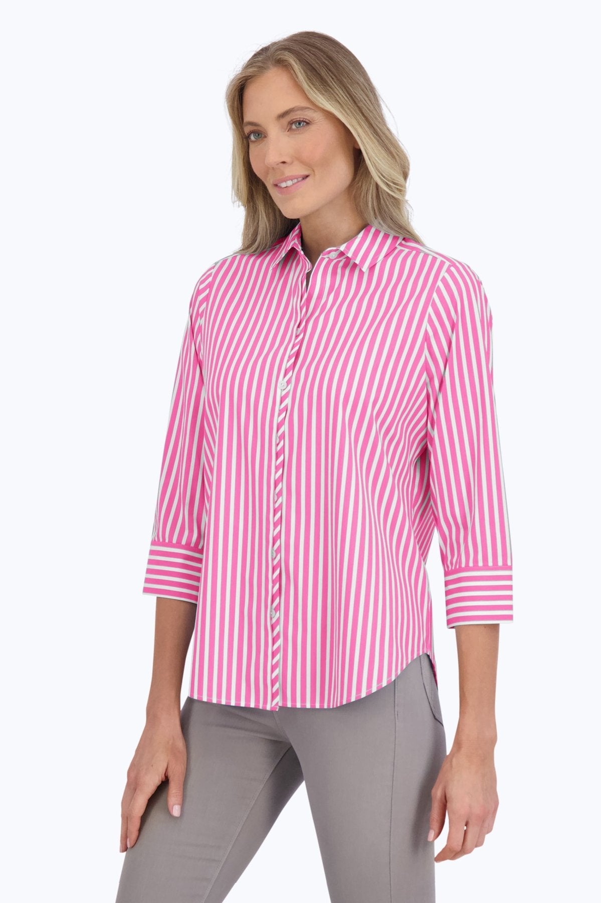 Charlie Stretch No Iron Stripe Shirt