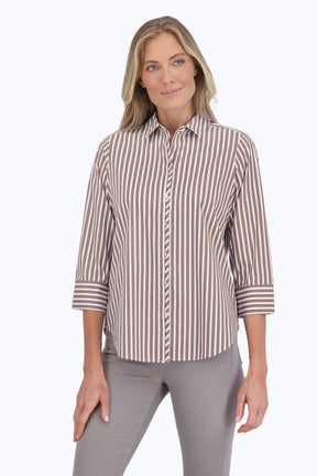 Charlie Stretch No Iron Stripe Shirt