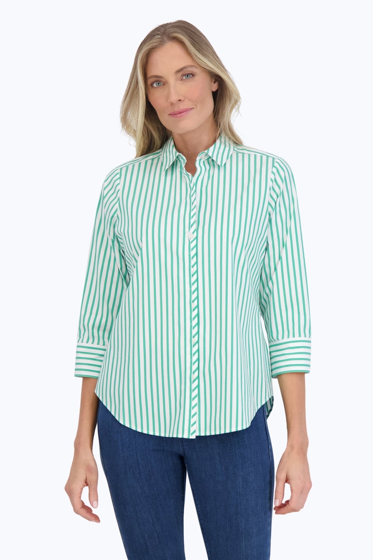 Charlie Stretch No Iron Stripe Shirt