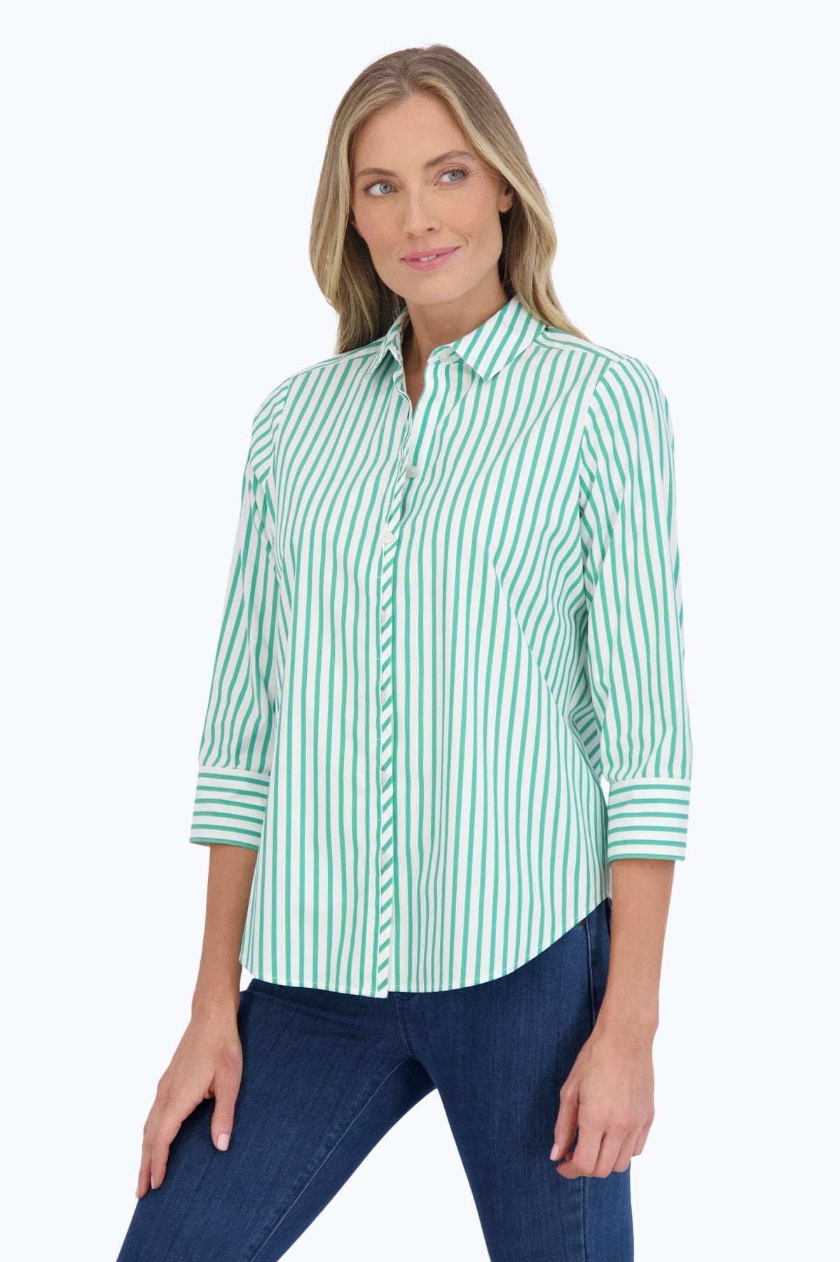 Charlie Stretch No Iron Stripe Shirt