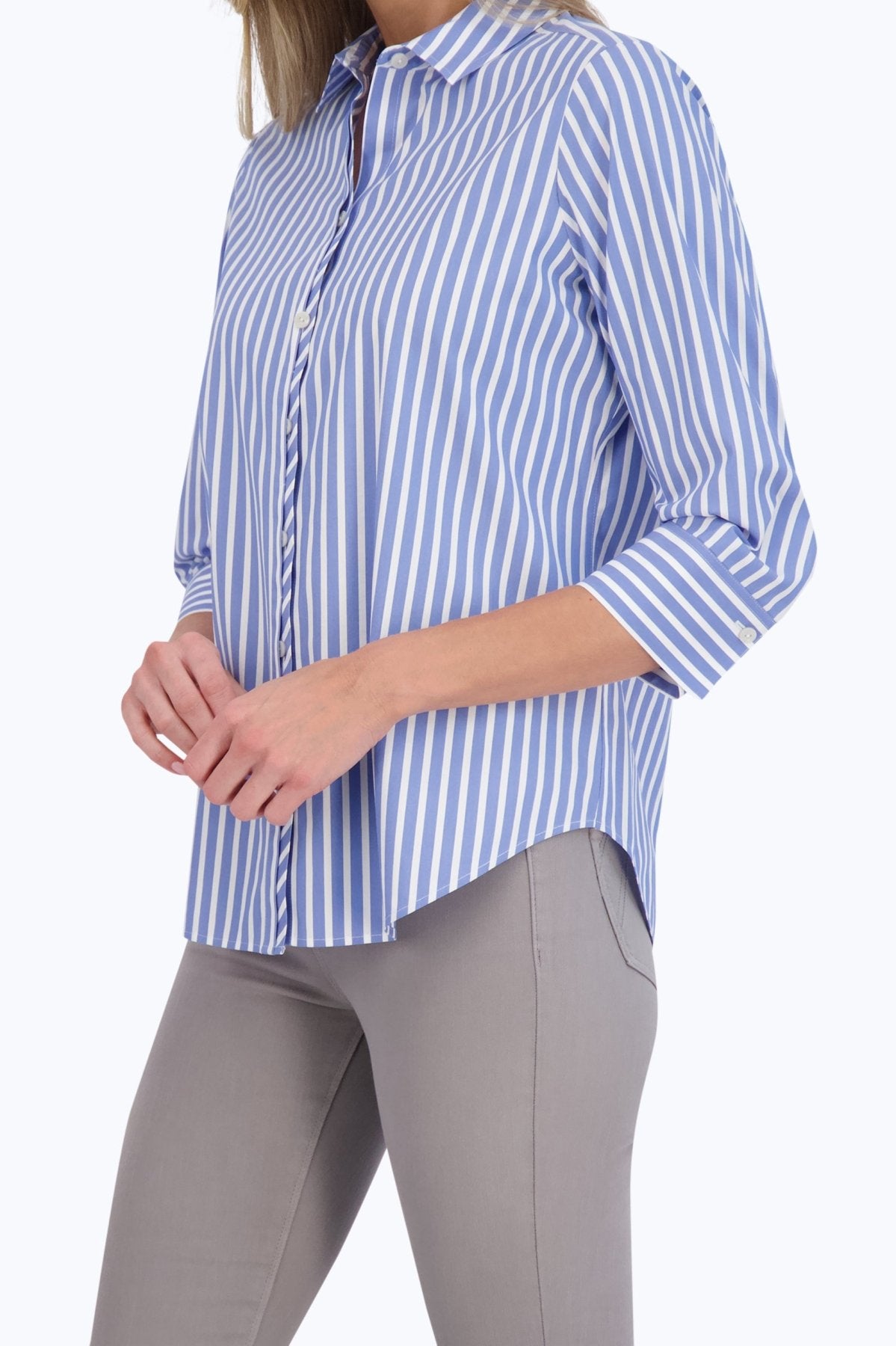 Charlie Stretch No Iron Stripe Shirt