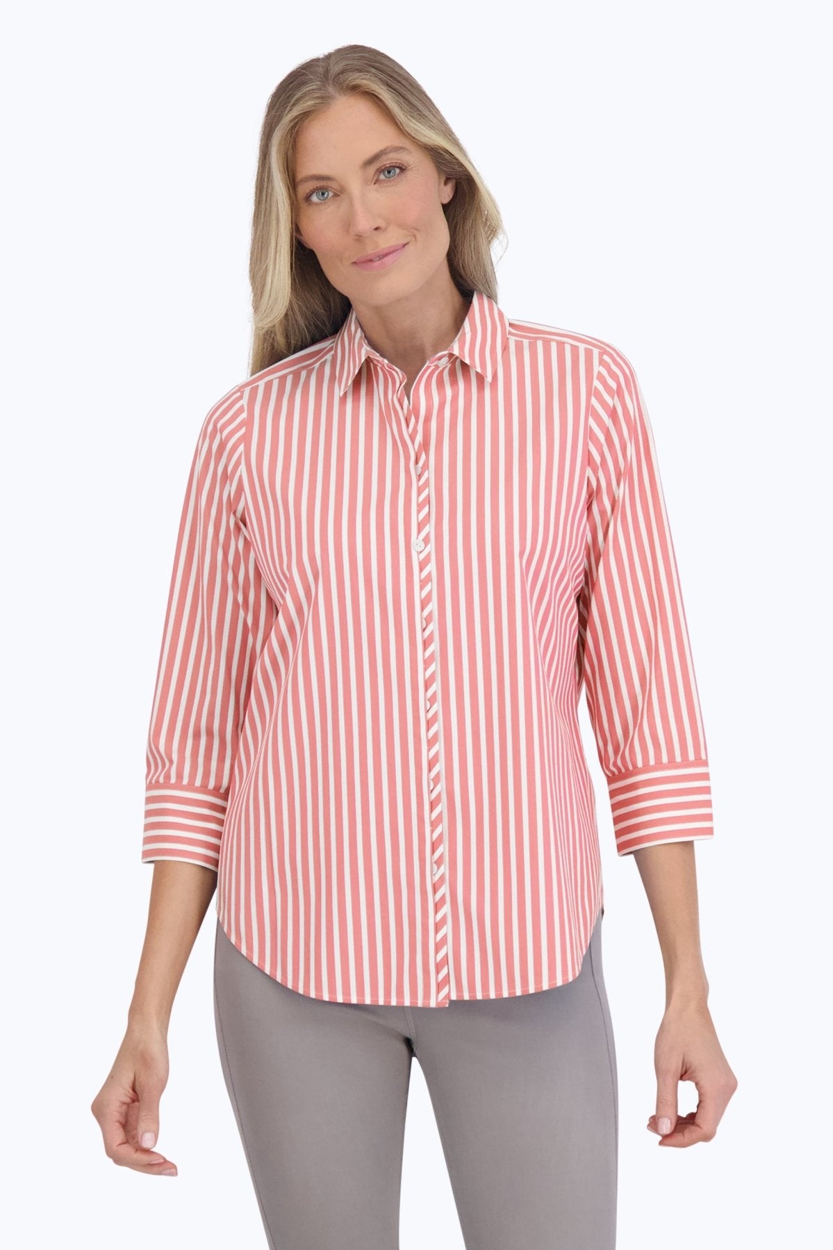 Charlie Stretch No Iron Stripe Shirt