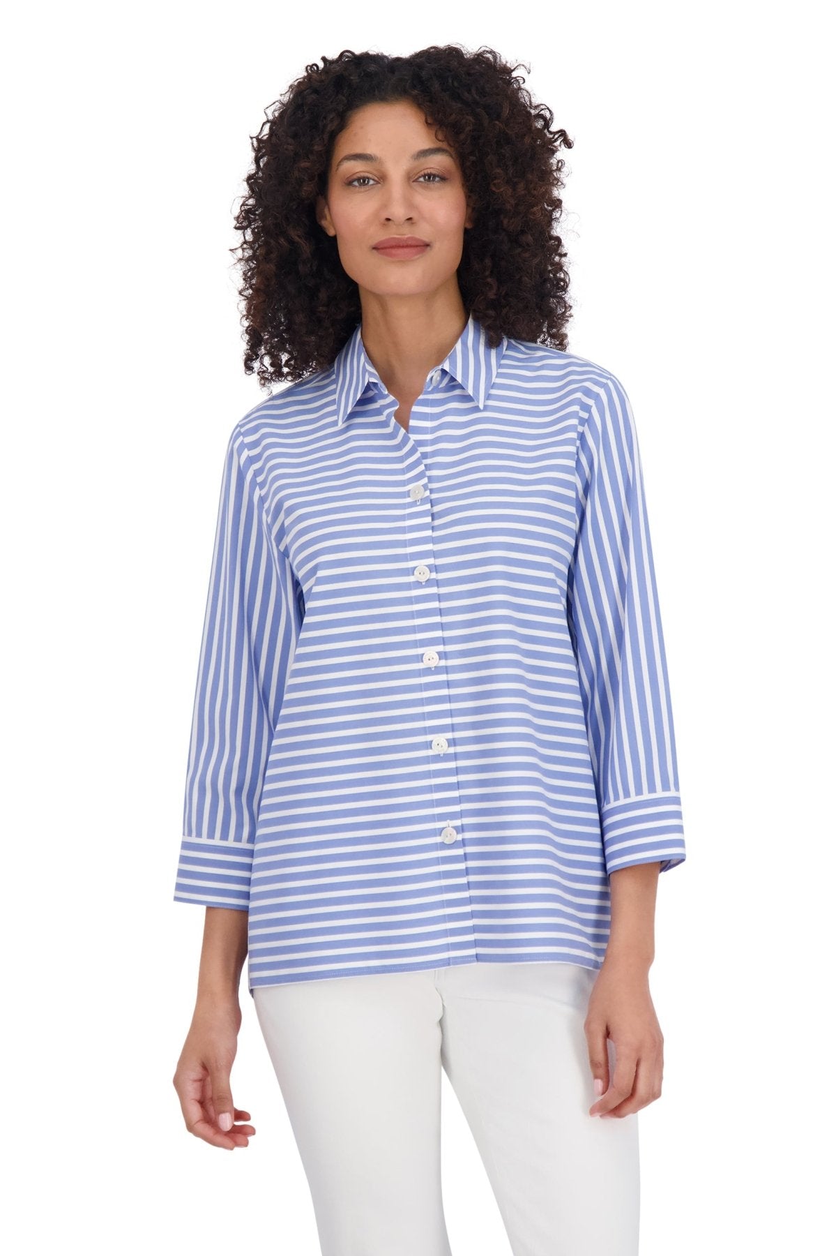 Kelly Stretch No Iron Stripe Shirt