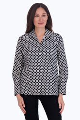 Katie Diamond Grid Long Sleeve Shirt