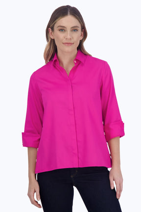 Beatrice No Iron Solid Sateen Shirt