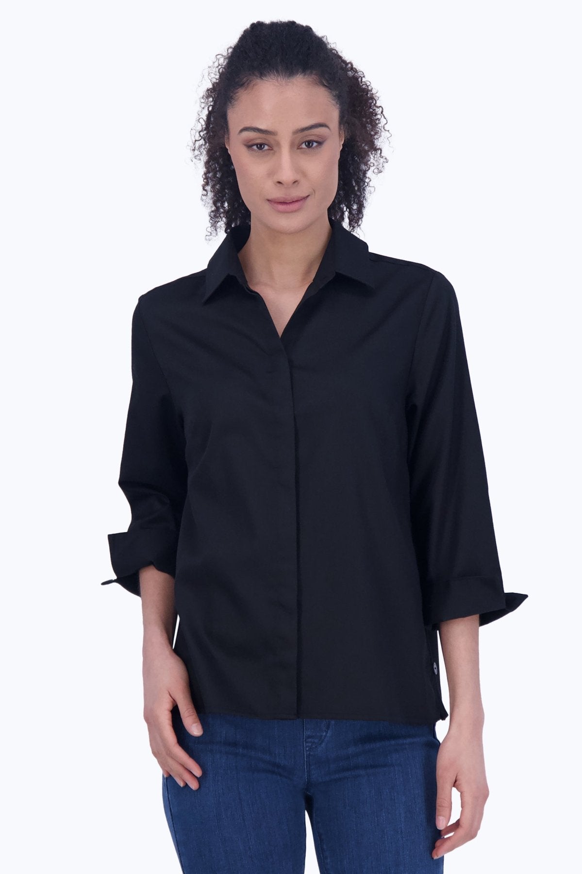 Beatrice No Iron Solid Sateen Shirt