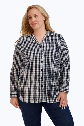 Pandora Plus Crinkle Gingham Combo Tunic