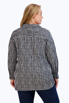 Pandora Plus Crinkle Gingham Combo Tunic