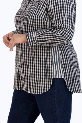 Pandora Plus Crinkle Gingham Combo Tunic