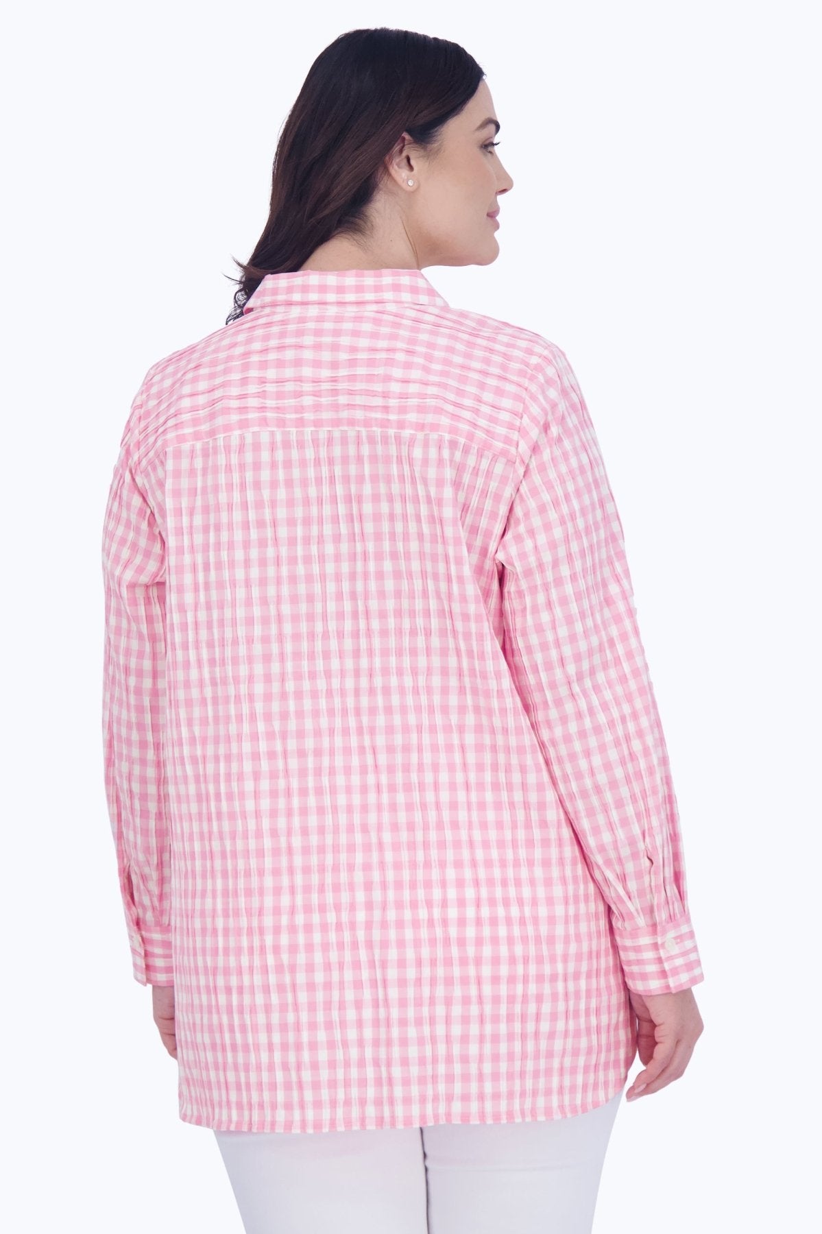 Pandora Plus Crinkle Gingham Combo Tunic