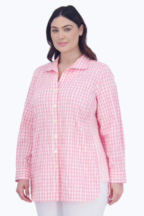 Pandora Plus Crinkle Gingham Combo Tunic