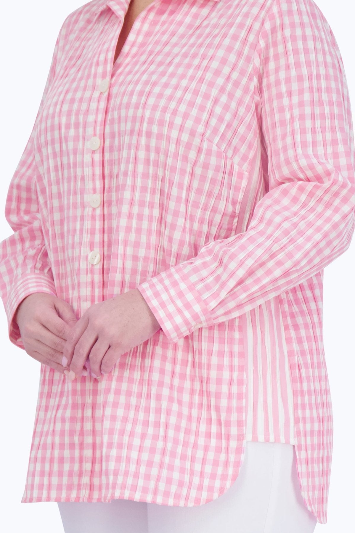 Pandora Plus Crinkle Gingham Combo Tunic