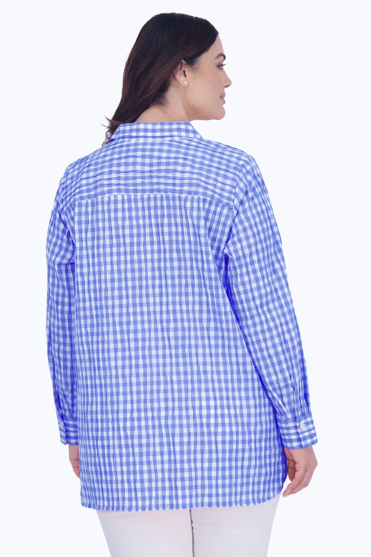 Pandora Plus Crinkle Gingham Combo Tunic