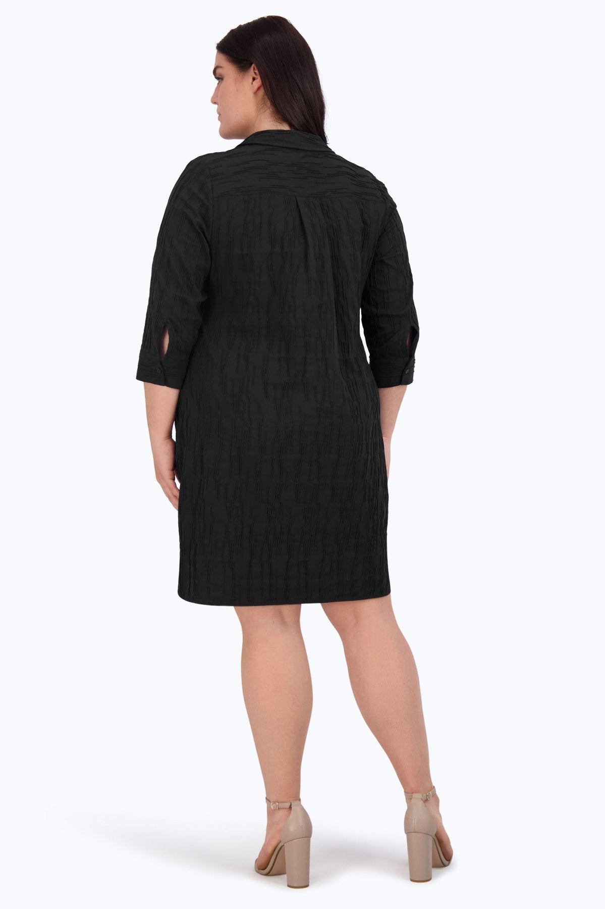 Sloane Plus Solid Crinkle Dress