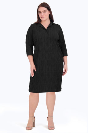 Sloane Plus Solid Crinkle Dress