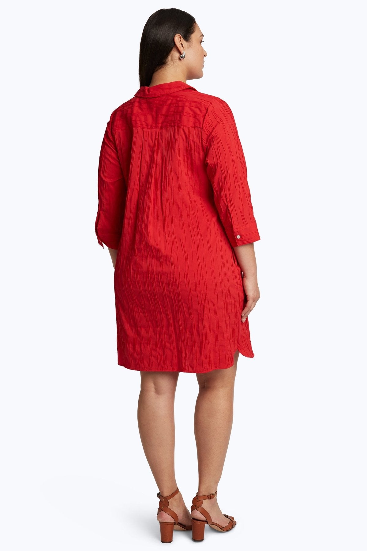 Sloane Plus Solid Crinkle Dress