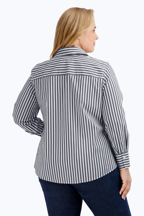 Mary Plus Stretch No Iron Stripe Shirt