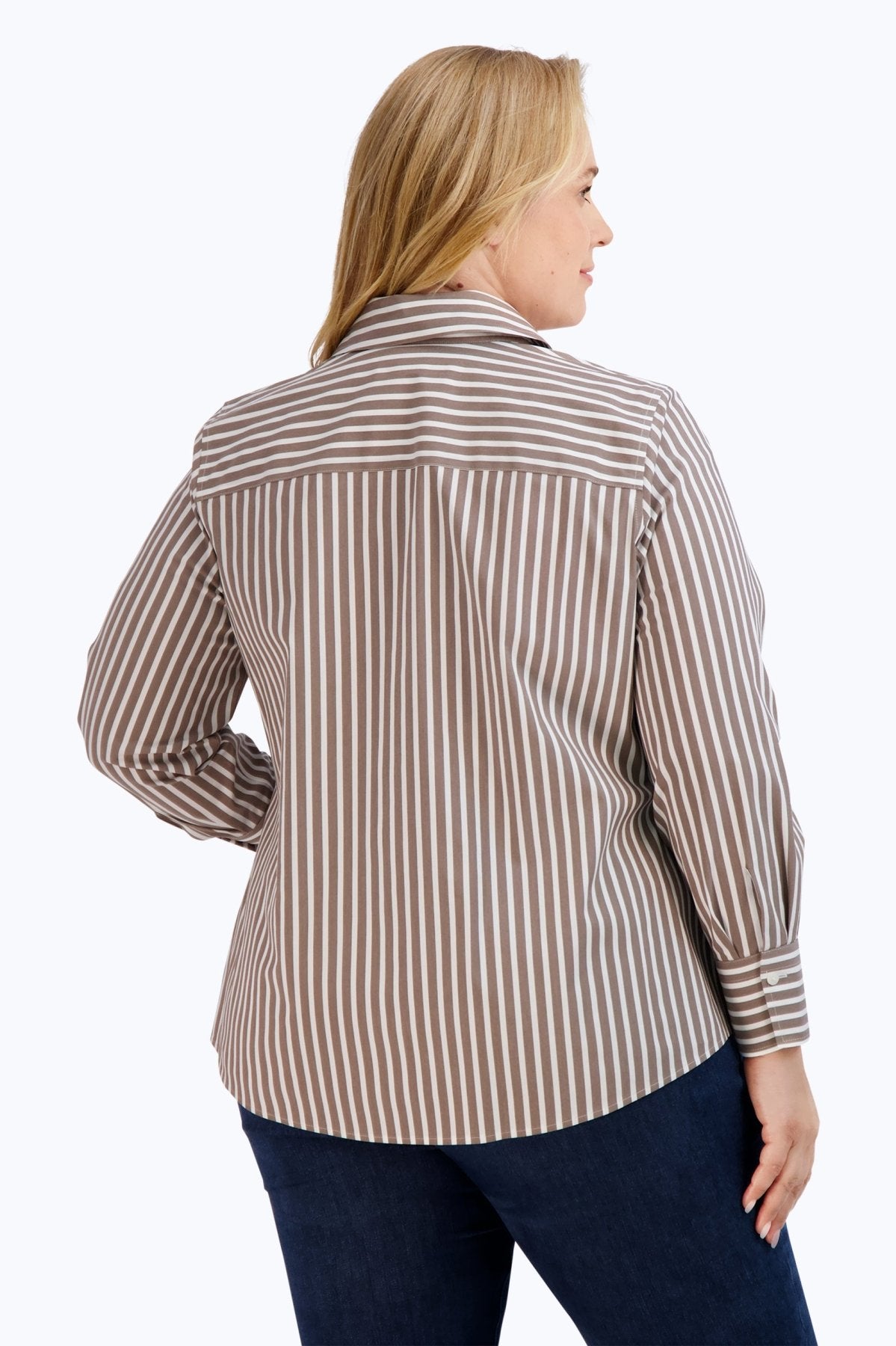 Mary Plus Stretch No Iron Stripe Shirt