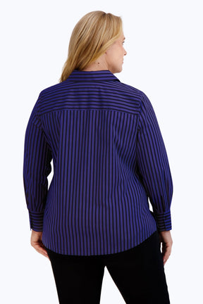 Mary Plus Stretch No Iron Stripe Shirt