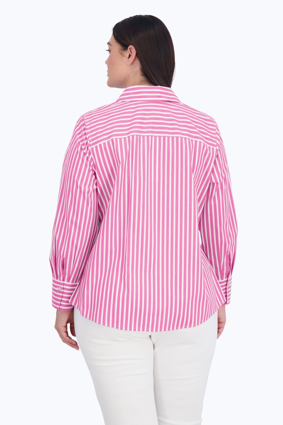 Mary Plus Stretch No Iron Stripe Shirt